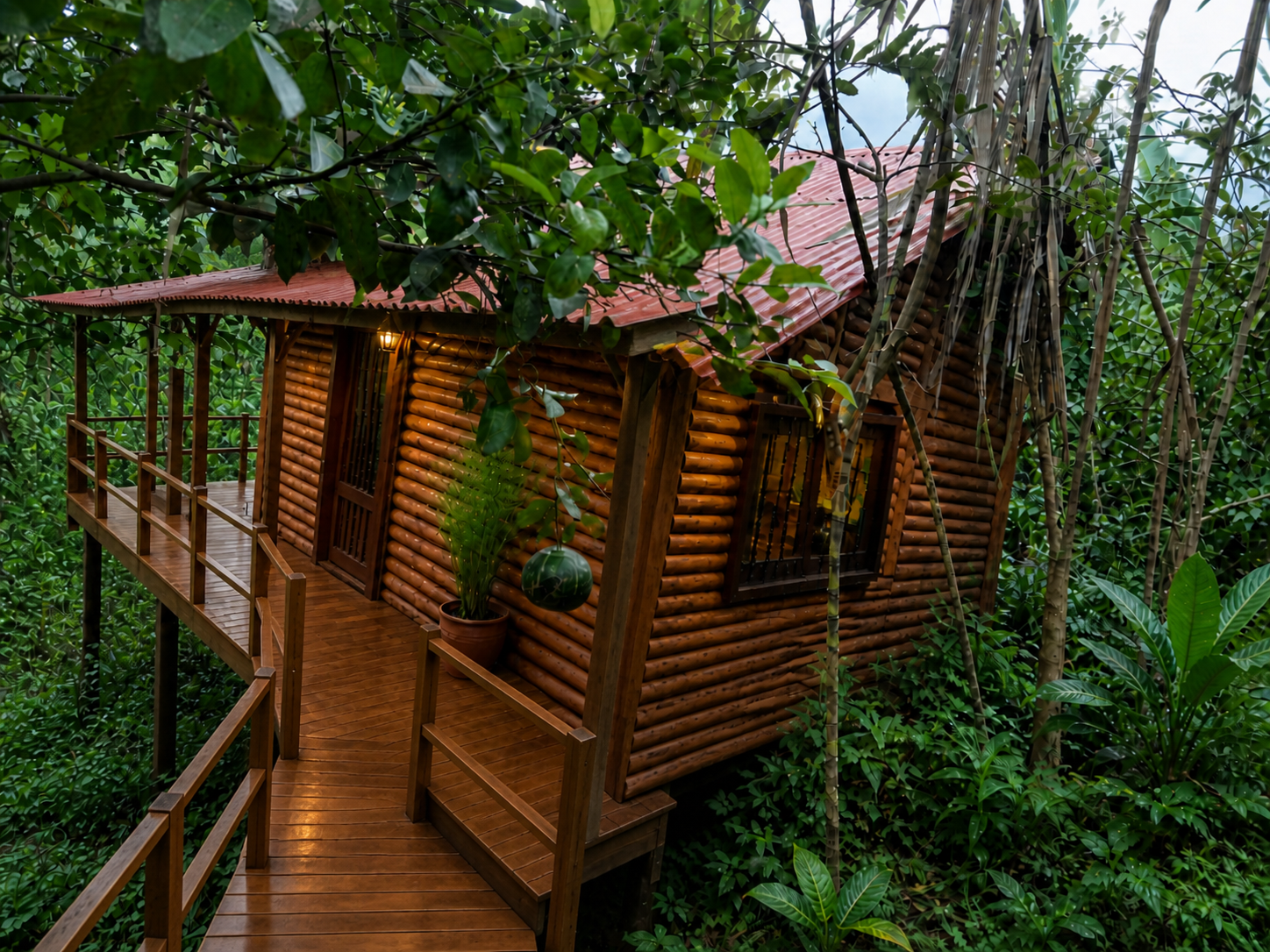 Ingreso de la Cabaña 4 en Finca La Sirena